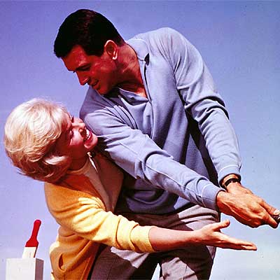Doris Day y Rock Hudson, en una escena de  Pijama para dos .