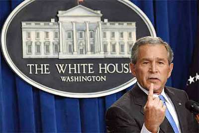 El presidente estadounidense, George W. Bush, durante su conferencia de prensa en Washington.
