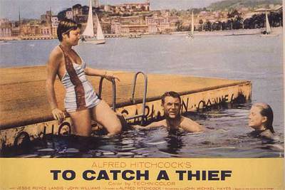 Cartel  de 'Atrapa a un ladrón', de  Hitchcock, uno de los cineastas sobre los que más se ha escrito.