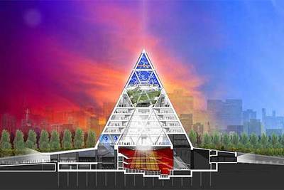 Pirámide de la Paz de Kazajistán, proyectada en acero y cristal por Norman Foster.