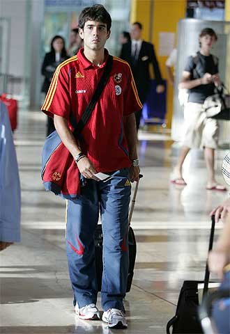 Borja Oubiña, con uniforme de la selección.