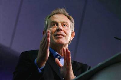 El primer ministro británico, Tony Blair, en un momento de su conferencia ayer en Londres.