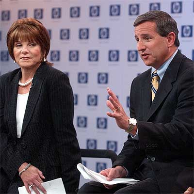 Mark Hurd y Patricia Dunn, durante una intervención pública en marzo del año pasado.