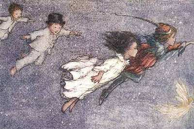 Ilustración de Flora White que se incluye en el cuento   Peter y Wendy,   publicado en 1914.
