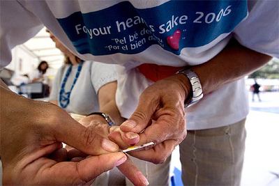 Determinación del nivel de azúcar en sangre.