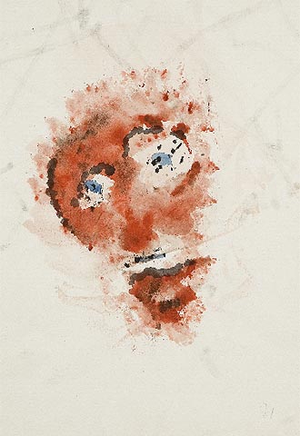 Acuarela pintada por Henri Michaux en 1981.