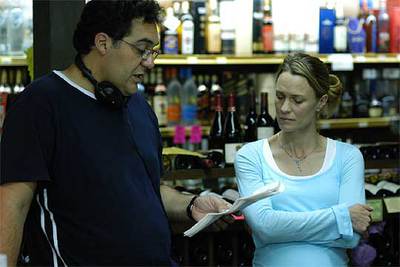 Rodrigo García y Robin Wright Penn, durante el rodaje de  Nueve vidas.  