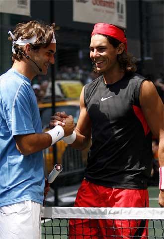 Federer y Nadal, en el pasado Open de Estados Unidos.