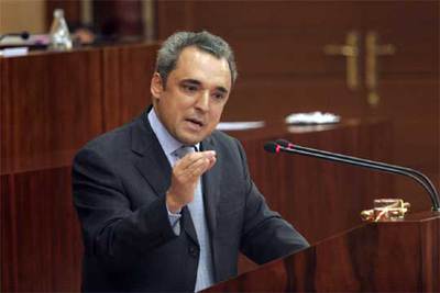 El secretario general del PSM, Rafael Simancas, en el último debate del estado de la región.