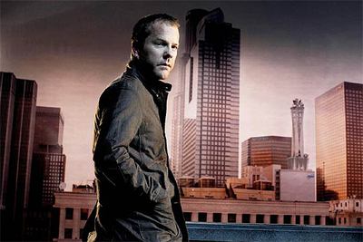 Kiefer Sutherland, en el papel del agente federal Jack Bauer, en  24.  