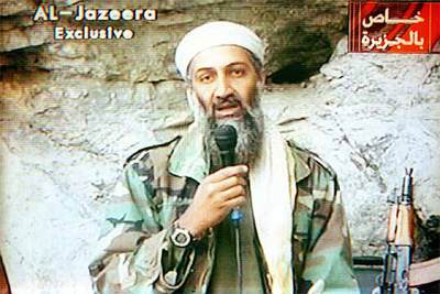 Imagen de Bin Laden, difundida por la cadena árabe de televisión Al Yazira.