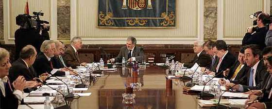 Reunión de la Junta de Fiscales de Sala, presidida por el fiscal general del Estado, Cándido Conde-Pumpido.