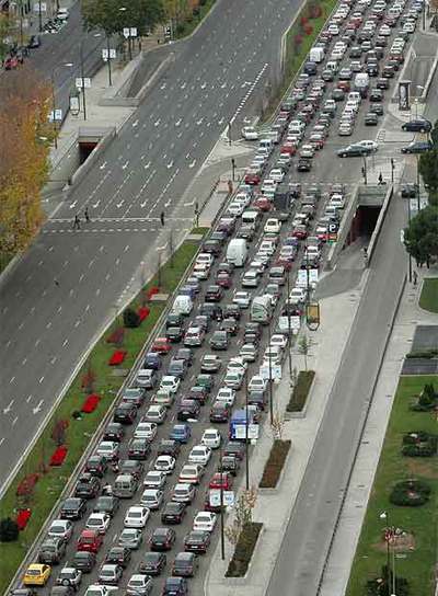 Fotografía tomada el pasado lunes en el paseo de la Castellana.
