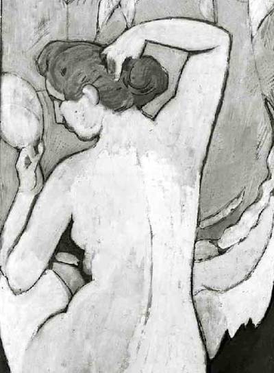 Desnudo de 1907, de Maurice Denis, de inspiración nabí, boceto para una vidriera.