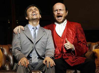 Santiago Segura y José Mota, en la presentación de  Los productores  el pasado mes de septiembre.