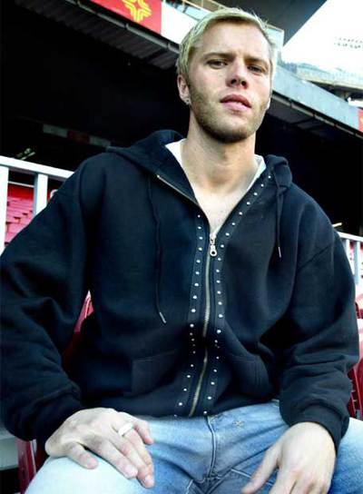 Eidur Gudjohnsen, ayer en el Camp Nou.