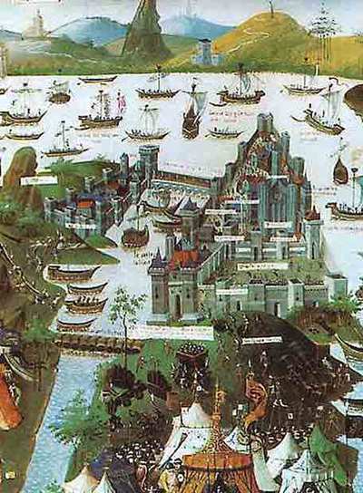 'La toma de Constantinopla', miniatura de 1455 de Jean le Tavernier.