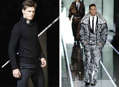 El hombre que vestirá Donatella Versace, a la izquierda, y el de Dolce & Gabbana, a la derecha.