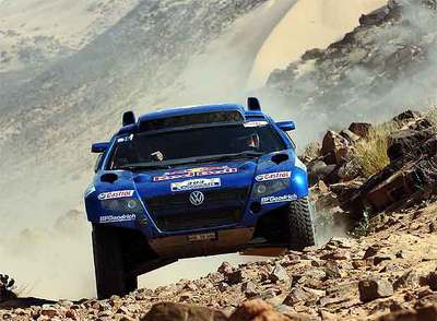 Carlos Sainz, en un momento de la etapa de ayer.