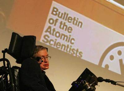 Stephen Hawking, en Londres, ante el 