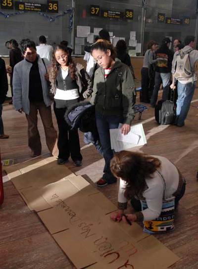 Afectados por la suspensión de vuelos de Air Madrid.