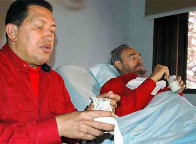 Hugo Chávez visita a Fidel Castro en La Habana el pasado 13 de agosto.