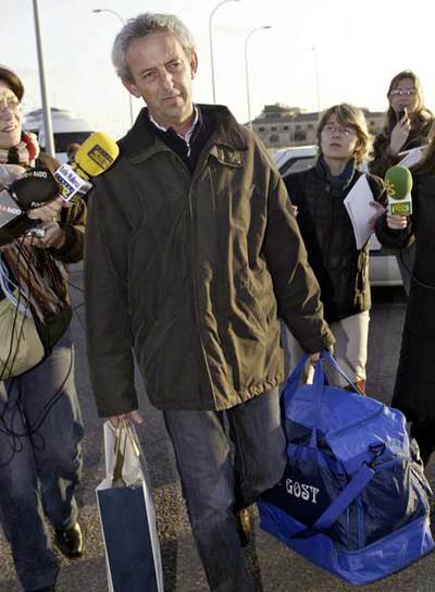 El celador Jaume Gibert, a su llegada a la cárcel.
