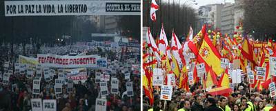 DOS MANIFESTACIONES DE DISTINTO COLOR