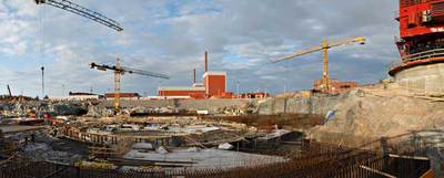 Construcción del reactor de la central nuclear de Olkiluoto3.