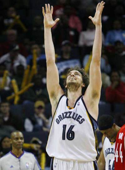 Gasol, durante el partido contra los Houston Rockets.