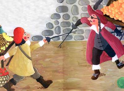 Ilustraciones de Alicia Ginebreda para  Los tres mosqueteros,  de la colección Mis Primeros Clásicos.