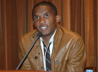 Eto'o, ayer en el acto benéfico al que acudió en Vilafranca.