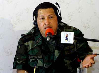 Hugo Chávez, durante su programa  Aló, presidente. 