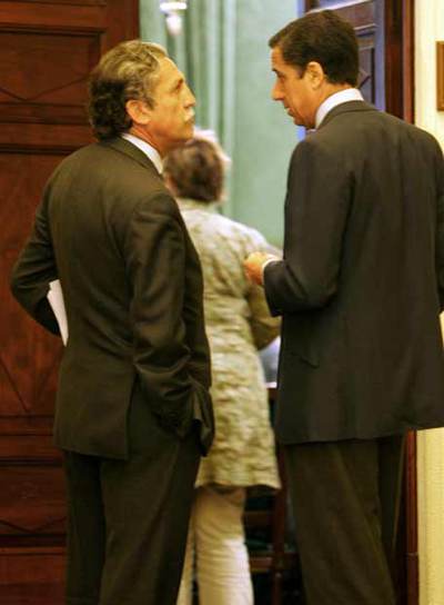 Diego López Garrido y Eduardo Zaplana, en el Congreso.