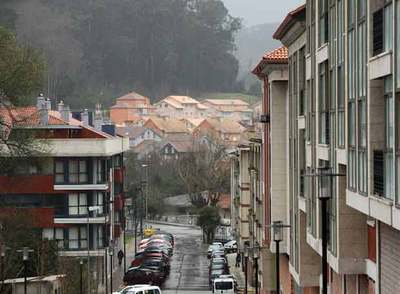 Edificaciones en la localidad pontevedresa de Gondomar.