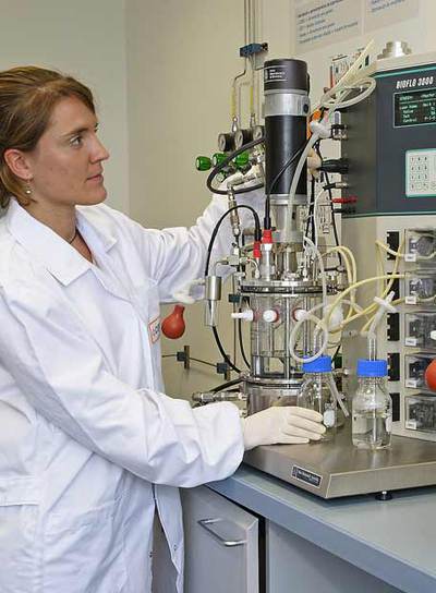 Un fermentador en el laboratorio de biocombustibles del Cener.