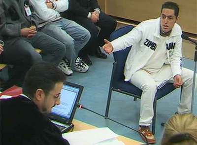 Rachid Aglif,  El Conejo,  presunto colaborador de El Chino, durante su declaración.
