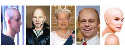 De izquierda a derecha, Britney Spears, rapada en la actualidad, y a continuación, el cantante Sting, la reina Isabel II de Inglaterra, el actor Brad Pitt y la actriz Sandra Bullock, según las simulaciones por ordenador procedentes del concurso mundial organizado por la página  web  Worth1000.com.