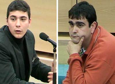 Sergio Álvarez,  Amokachi  ( a la izquierda), e Iván Granados,  El Piraña,  en la sesión de ayer.