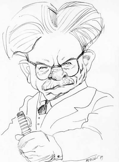Elias Canetti visto por Tullio Pericoli.