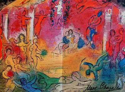   Dafne y Cloe  , obra de Marc Chagall.