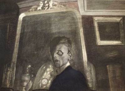  Autoportrait au miroir  (1908), de Léon Spillaert.