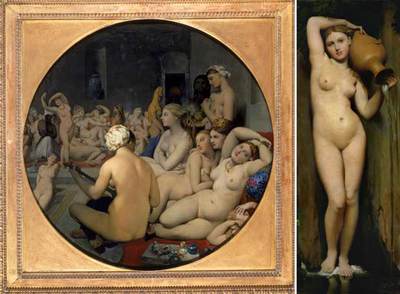  El baño turco  y  La source,  dos obras de Ingres del Louvre y el Musée d'Orsay, respectivamente.