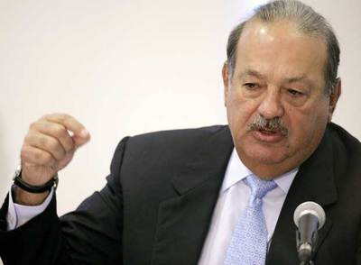 Carlos Slim, durante la conferencia de prensa el pasado lunes en México.