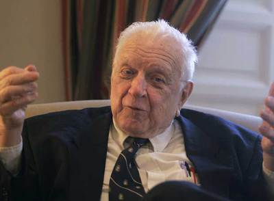 Arnold Harberger, en un momento de la entrevista.