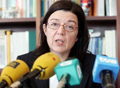 La conselleira de Educación, Laura Sánchez Piñón, ayer en San Caetano.