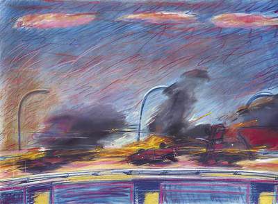 'The Blue Crash' (1984), de Carlos Almaraz.