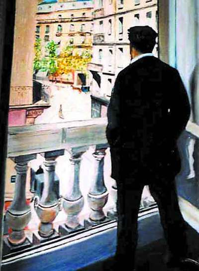  Joven en su ventana,  de G. Caillebotte, en una portada de  Corazón tan blanco. 