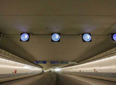 Túnel de seis kilómetros del anillo exterior de la M-30 que será inaugurado el próximo viernes.