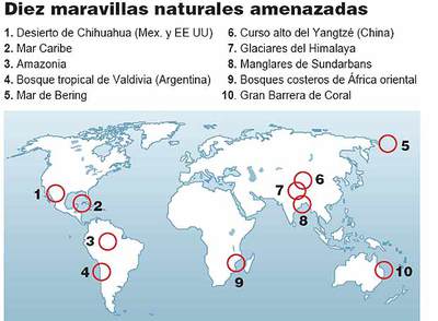 Las diez maravillas en peligro